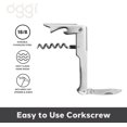 thumbnail image 2 of OGGI Wine Opener - Waiters Corkscrew Wine Bottle Opener w/Foil Cutter - Single Hinged Lever Manual Wine Key Bottle Openers for Waiters, Bartenders & Home, 2 of 7
