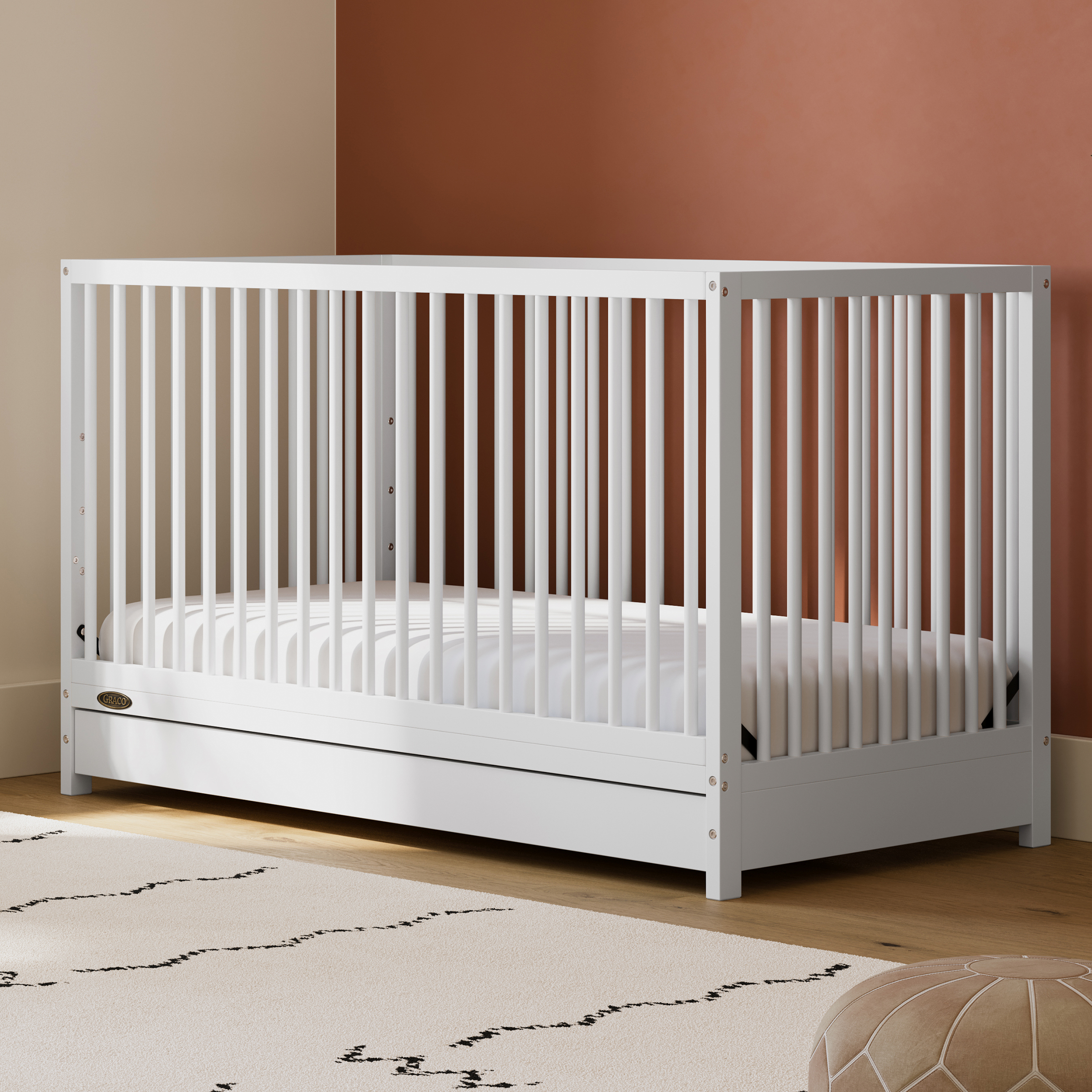 Graco Teddi 5-in-1 Convertible Baby Crib with Drawer, White - image 2 of 15