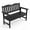 black, variant on All-Weather 2-Person Outdoor Bench, 47 in Slatted Poly Lumber Patio Porch Bench w/ Curved Backrest, Wide Armrests, Stainless Hardware & 800 lb Capacity for Yard, Deck