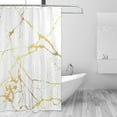 thumbnail image 2 of GZHJMY Gold Marble Shower Curtain Waterproof Fabric Bath Curtain with Hooks for Bathtub Bathroom Decor, 60 x 72 Inch, 2 of 6