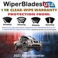 thumbnail image 2 of 2021 Nissan Frontier Beam Wiper Blades Wipers w/1yr Warranty (Set of 2) (WiperBladesUSA), 2 of 5