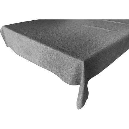 

BcTlyInc Faux Burlap Style Solid Silver Color Polyester Woven Tablecloth for Outdoor Events Farm Country Events Premium Burlap Look No Burlap Oder No Messy Jute Lint (72 x 58 )