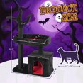 thumbnail image 5 of Ktaxon 44.5" Gothic Cat Tree for Large Cats, Heavy Duty Cat Tower w/Coffin Bed, Scratching Posts & Velvet, Black Red, 5 of 9