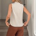 thumbnail image 4 of Women Tank Tops Mock Neck Sleeveless Pleated Camisole Summer Causal Loose Shirts, 2XL, 4 of 4