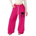 thumbnail image 2 of WAYUTE Girls Bow Kintted Loose Fit Straight Leg Joggers Pants with Back Pocket Comfort Casual Sports Athletic Trousers Daily Wear, 2 of 4