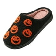 thumbnail image 2 of KEVCHE Halloween Cute Pumpkin Cotton Closed Toe Slippers for Women, Soft Warm Indoor House Foam Slippers, Cozy Fluffy Fall Winter Home Footwear for Bedroom Comfort, 2 of 4