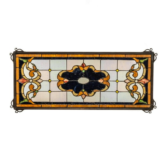 Meyda Lighting 24" Wide X 10" High Madison Transom Stained Glass Window