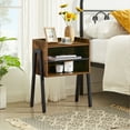 thumbnail image 6 of VECELO 3-Piece Bedroom Sets, Queen Size Metal Bed Frame and 2 Brown Nightstands, 6 of 9