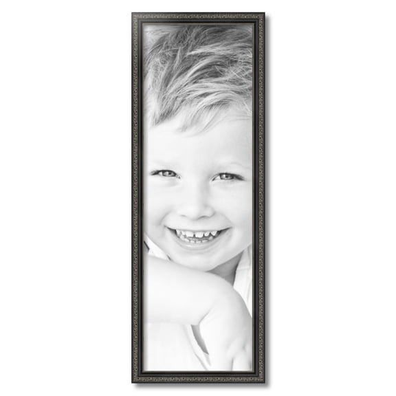 ArtToFrames 11x34 inch Antique Black Picture Frame, Black 11" x 34" Wood Poster Frame (WOM-5106) 1234