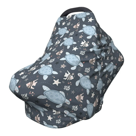 Fotbe Turtle Pattern Car Seat Covers for Babies, Nursing Breastfeeding Cover Carseat Canopy, Soft Stretchy Carrier Cover