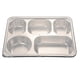 thumbnail image 1 of EeaseMX Bandeja rectangular de acero inoxidable con 5 secciones para servir alimentos., 1 of 8