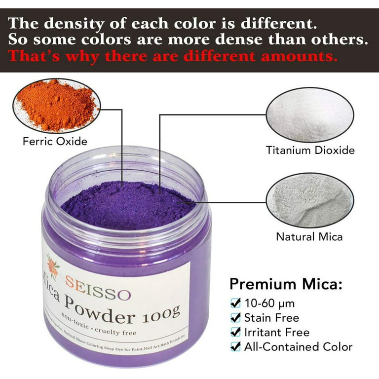 Mica Powder for Epoxy Resin Paint Pigment for Soap Colorant Bath Bomb Dye  Cosmetic Grade for Lip Gloss Purple 3.5 oz Oil SEISSO 