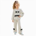 thumbnail image 3 of yboeqw 2‑Piece Outfit Set for Girl Bubble Long‑Sleeve Top Elastic Waist Pants Cute Casual Clothes for Little Girls,Size 3-4 Years, 3 of 8
