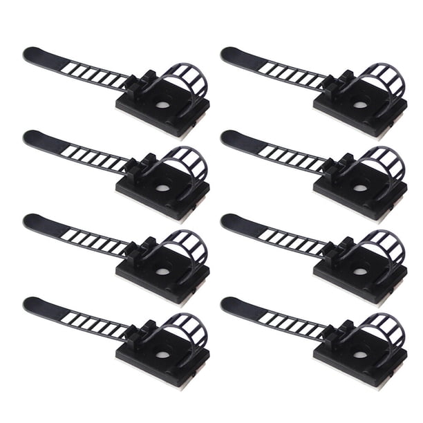 200 bridas ajustables autoadhesivas para cables, organizador de cables, sujetadores de cables (negro)
