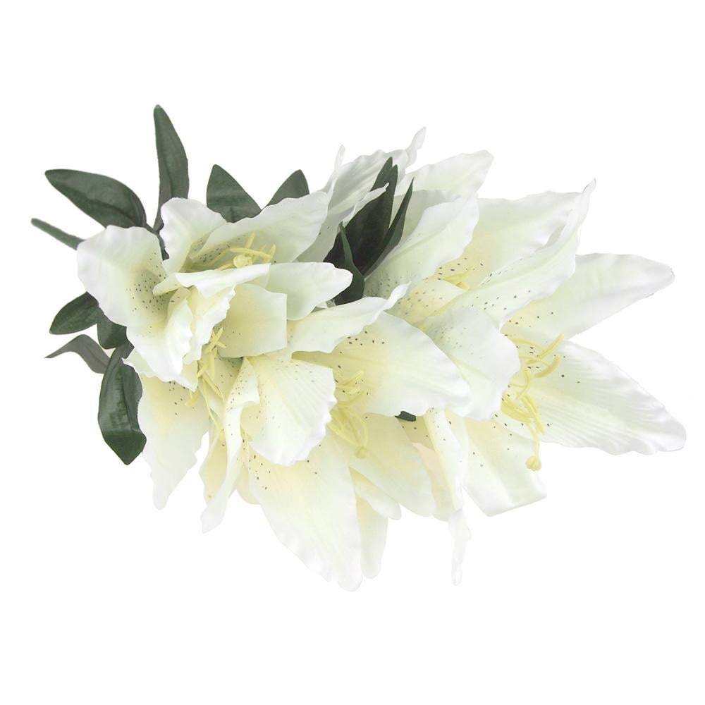 White Silk Tiger Lily Bouquet, 22-Inch - Walmart.com