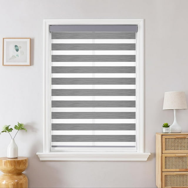Persianas Zebra Joydeco, control de luz inalámbrico, 50 x 120 cm, color gris