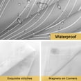 thumbnail image 4 of No Hook Shower Curtains with Snap-in Liner Set, Black Geometric Waterproof Hotel Bathroom Shower Curtain, Modern White Stripe Abstract Distortion Art Mesh Top Window Bath Curtains 60''x72'', 4 of 9