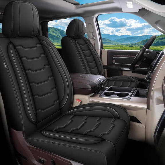 Seat Covers Fit for Ford F150 2009-2026 and F250 F350 F450 2017-2026 5-Seat Full Set Truck Pickup Seat Covers Custom Waterproof Faux Leather