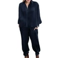 thumbnail image 2 of Women‘s Autumn And Winter Elegant Solid Color Style Thread Long Sleeve Pants Set, 2 of 4