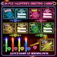 thumbnail image 3 of Tarjetas de San Valentín Letapapa Paquete de 24 con Bolígrafos Giratorios Luminosos, 3 of 7