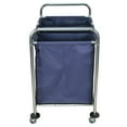 thumbnail image 2 of Industrial Laundry Cart With Steel Frame & Navy Canvas Bag With Dividers, 2 of 3