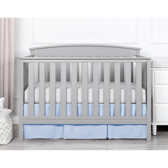 1 Piece Crib Pleated 100% Egyptian Cotton 800 Thread Count Bedskirt for Baby Boys Girls Crib Pleated Toddler (28” x 52” x 14’’) Bed Skirt - Light Blue Solid