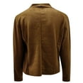 thumbnail image 5 of HJYCHN Women's Fall Cardigan Lapel Lightweight Leather Cropped Jacket Cozy Fabric Outerwear Brown L, 5 of 6