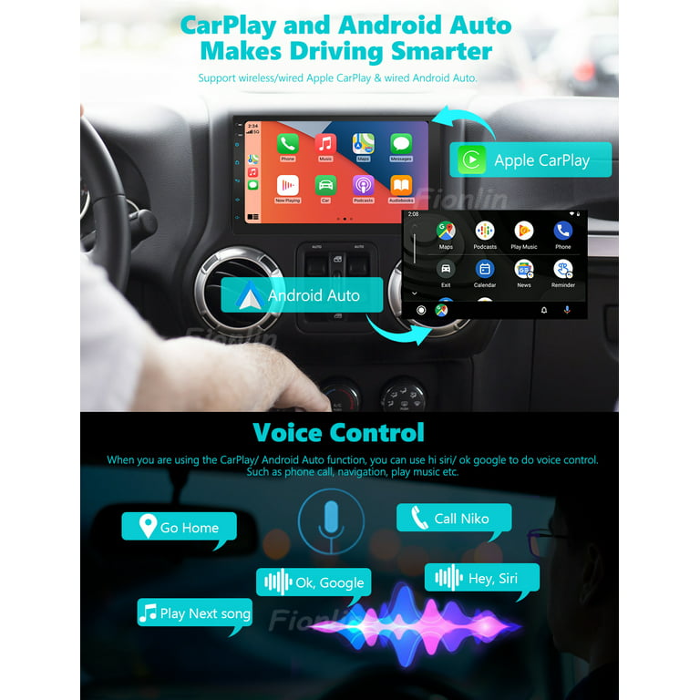 Backup Camera Included! Android Car Stereo 2 Din Radio Carplay