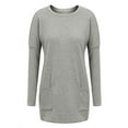 thumbnail image 3 of Enwejyy Women Spring And Autumn Long Sleeve Casual Pocket Midi T-Shirt Top, 3 of 4