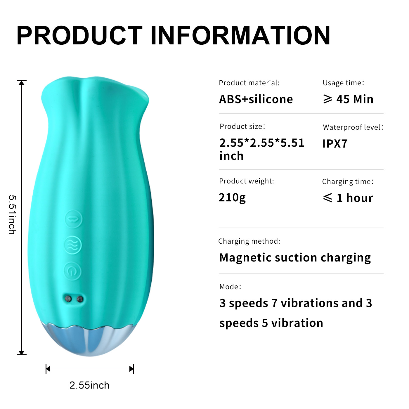 Clitoral Vibrator,3 in 1 Vibrating & Sucking Clitoris Nipples Stimulator Adult Sex Toys for Women & Couples