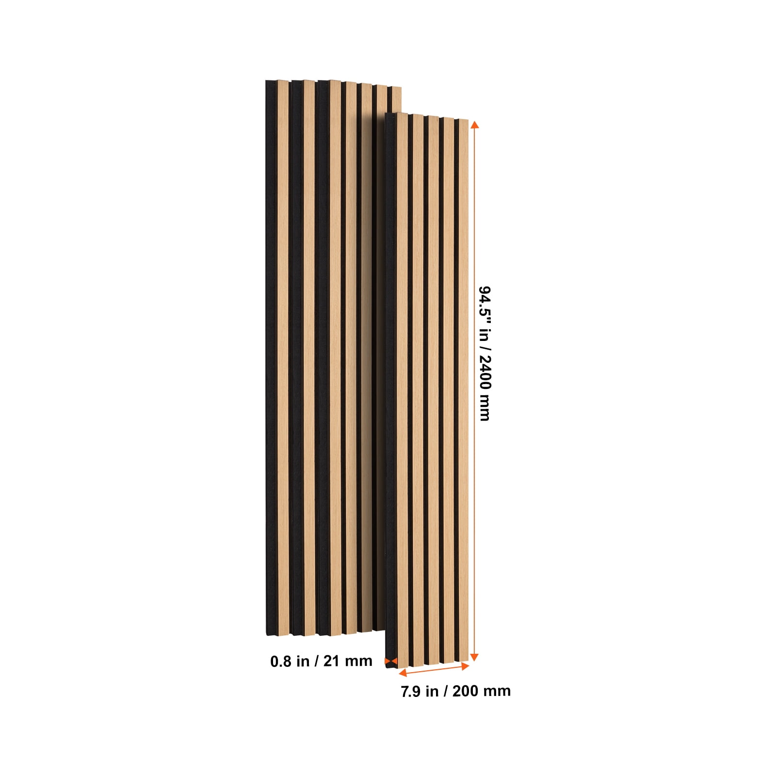 VEVOR Wood Slat Acoustic Panels, 7.9 x 94.5 inch, MDF Accent Wooden Wall Panels for Modern Interior Wall Decor, Faux Wood Wall Board Panels for Noise Reduction, Light Oak