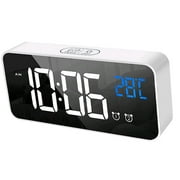 Digital Clock Full Display LED Electric Clock Mirror Table Clock Black