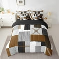thumbnail image 2 of Erosebridal Geometry Lines Bedding Queen Size,Patchwork Rectangle Comforter Sets with Sheets,Stripe Bedroom Decor,Reversible,Lightweight,7 Pieces, 2 of 5