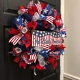 thumbnail image 3 of Independence Day Wreath,15Inch 4th of July Wreath for Front Door, Patriotic Glory American Flag Wreath Memorial Independence Veterans Day Outside Indoor Porch Wall Decor, 3 of 5