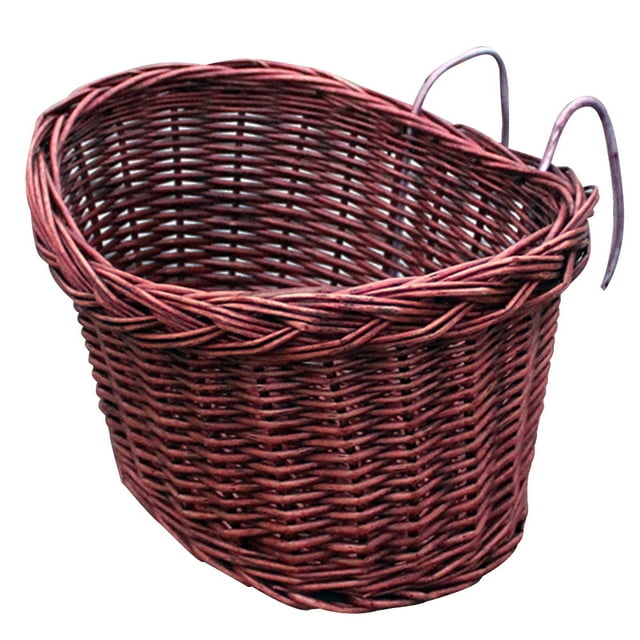 Miangastore Detachable Front Handlebar Basket Handmade Natural Rattan Bike Storage Basket(Brown)