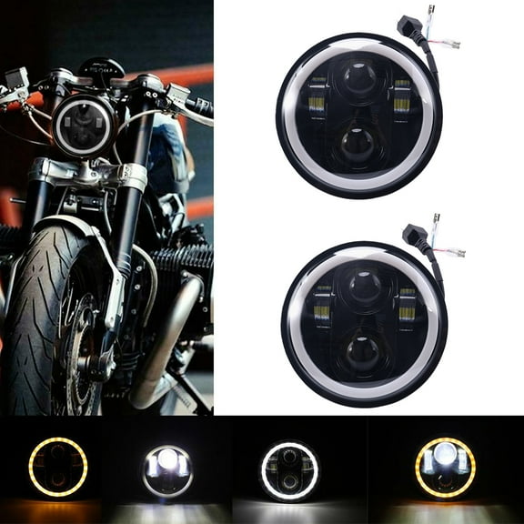 5-3/4" Motorcycle Projector LED Light Headlight Round LED Headlight For Honda Shadow Spirit 750, 1 Pair