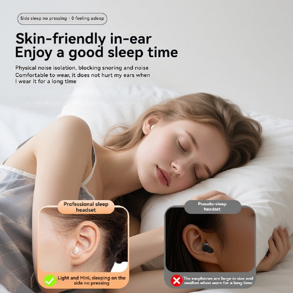 AI Smart Mini Invisible Sleep Wireless Bluetooth Headphones,Wireless Earbuds,Sleep Earbuds Side Sleepers, Invisible Headphones, Bluetooth Headset, Perfect for Side Work Study Hiking and More