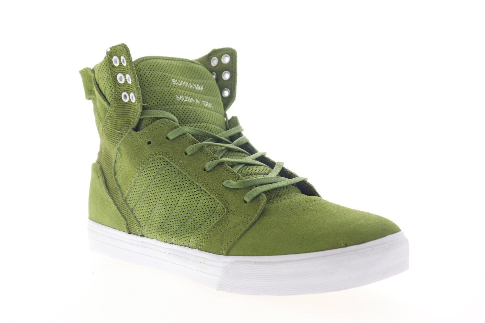 Supra Skytop Mens Green Suede Lace Up 