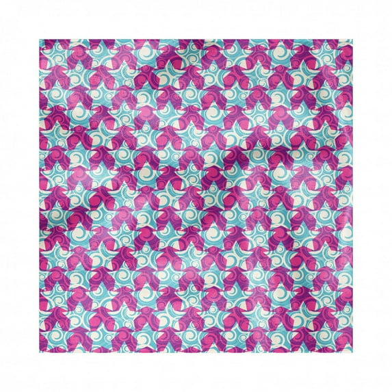 Wave Decorative Napkins Set of 4, Swirl Wave Style Motifs in Vivid Tone Combinations Print, Silky Satin Fabric for Brunch Dinner Party, 18", Magenta Multicolor, by Ambesonne