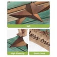 thumbnail image 4 of Western Texas Star Retro Bar Stool Covers Set of 4, Vintage Farmhouse Brown Teal Wooden Stretch Bar Chair Covers with Backs, Removable Pub Counter Height Chair Cover for Kitchen Dining Room Cafe, 4 of 7