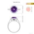 thumbnail image 6 of ANGARA Natural 2.45 ct Amethyst Scalloped Halo Ring in 14K White Gold for Women (Size-9mm) | February Birthstone, Birthday, Anniversary, Jewelry Gift for Women | Natural Amethyst Ring, 6 of 10