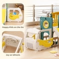 thumbnail image 3 of Canasta de baloncesto Climber con diseño de autobús MOCUTEEN para niños pequeños, 3 of 7