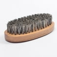 thumbnail image 5 of Men Boar Hair Beard Mustache Brush Hard Round Wood Handle Comb 2PCS Fast Growing Hair Products, 5 of 7