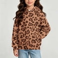 thumbnail image 5 of Xdegoge Tween Girls Pullover Hoodies Leopard Print Hooded Sweatshirts Long Sleeve Tops with Kangaroo Pocket Fashion Fall Winter Clothes, Size 11-12, 5 of 6