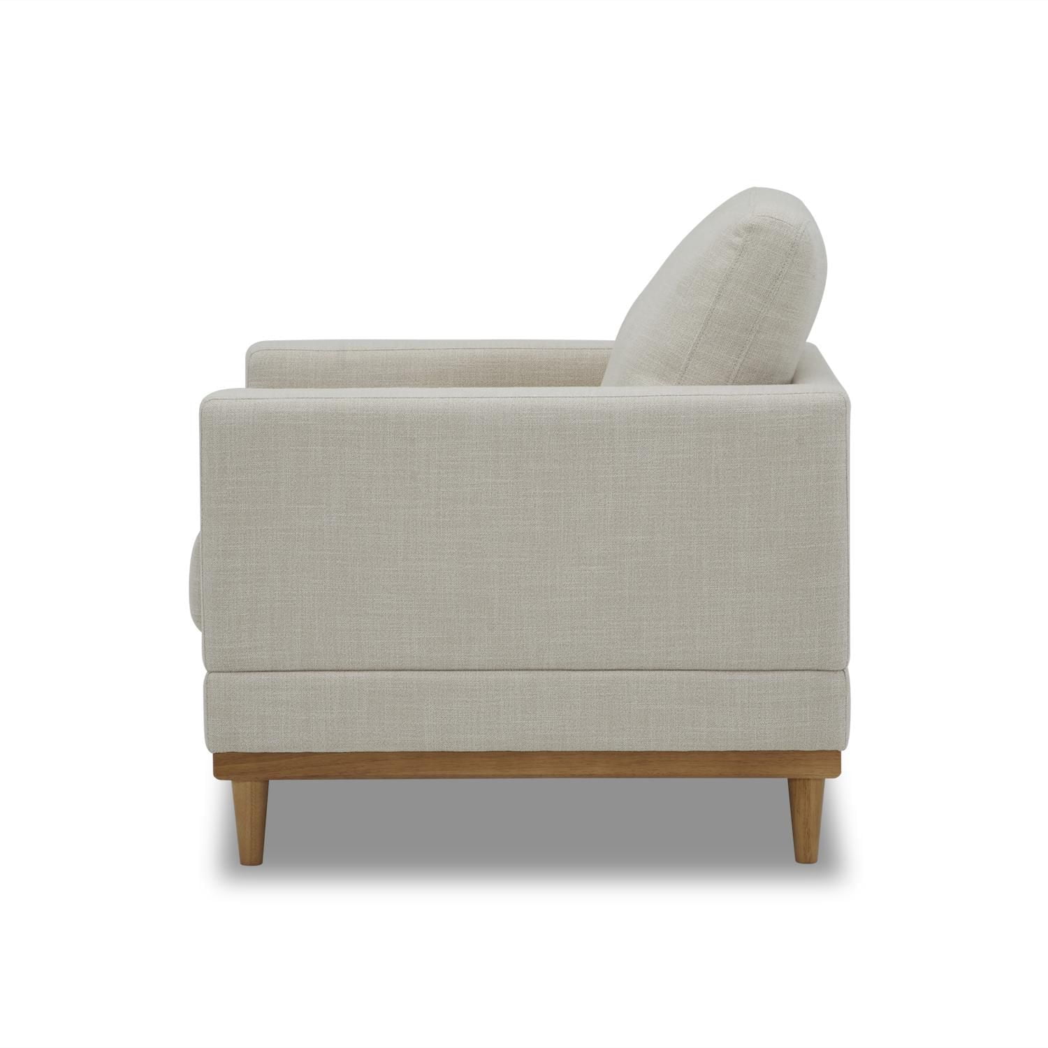 Better Homes & Gardens Springwood Wood Frame Accent Chair, Cream Linen