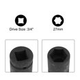 thumbnail image 3 of Unique Bargains 3/4' Drive by 27mm Shallow Impact Socket, Cr-Mo Alloy Steel, 6-Point, Metric, 3 of 3