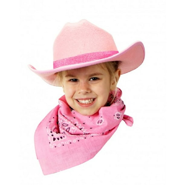 Pink Cowboy/Cowgirl Hat with Pink Bandanna