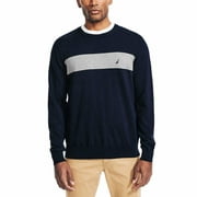 Nautica Mens Crew Pullover Sweater (Blue, X-Large)