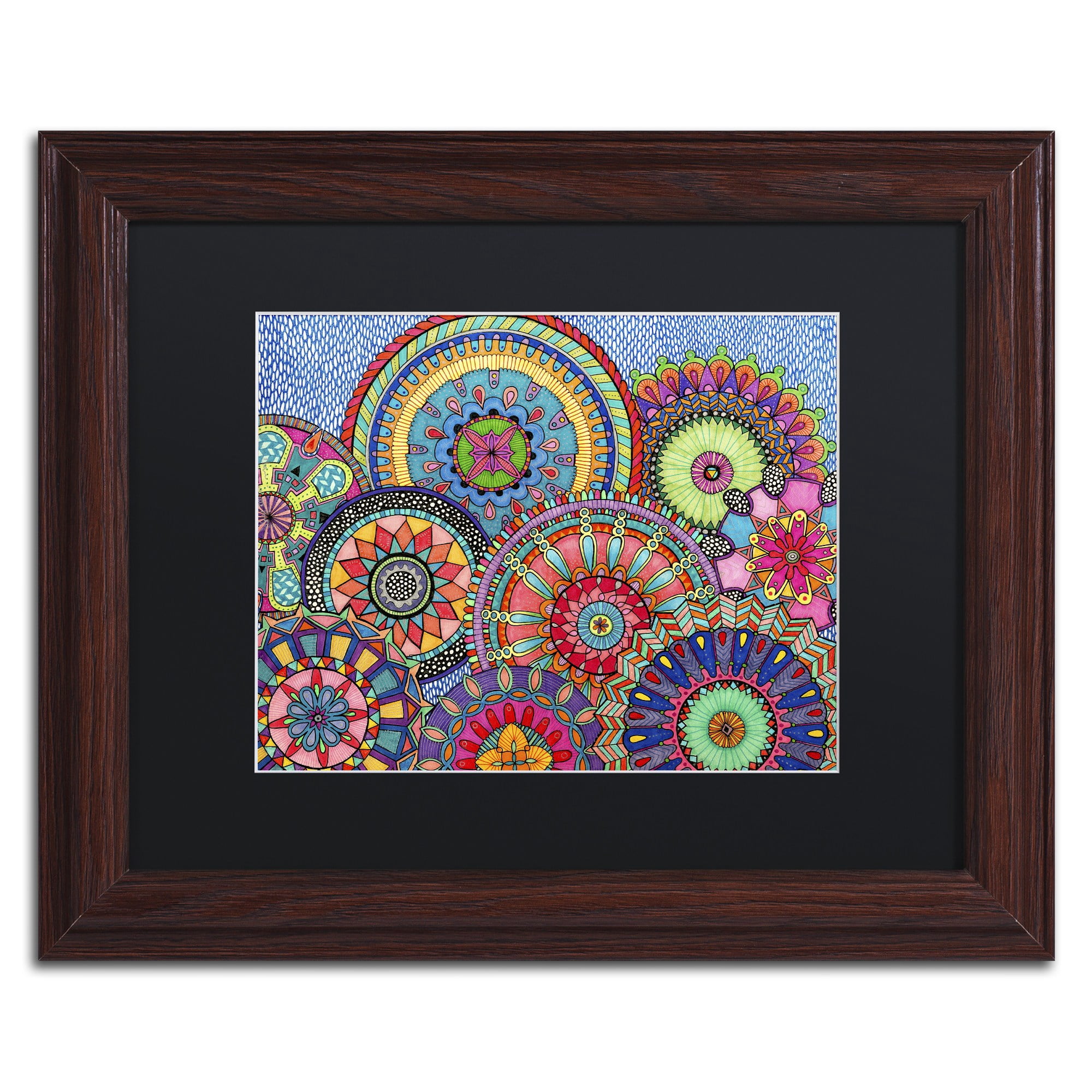 "Mandala Parade" Canvas Art by Hello Angel, Black Matte, Wood Frame