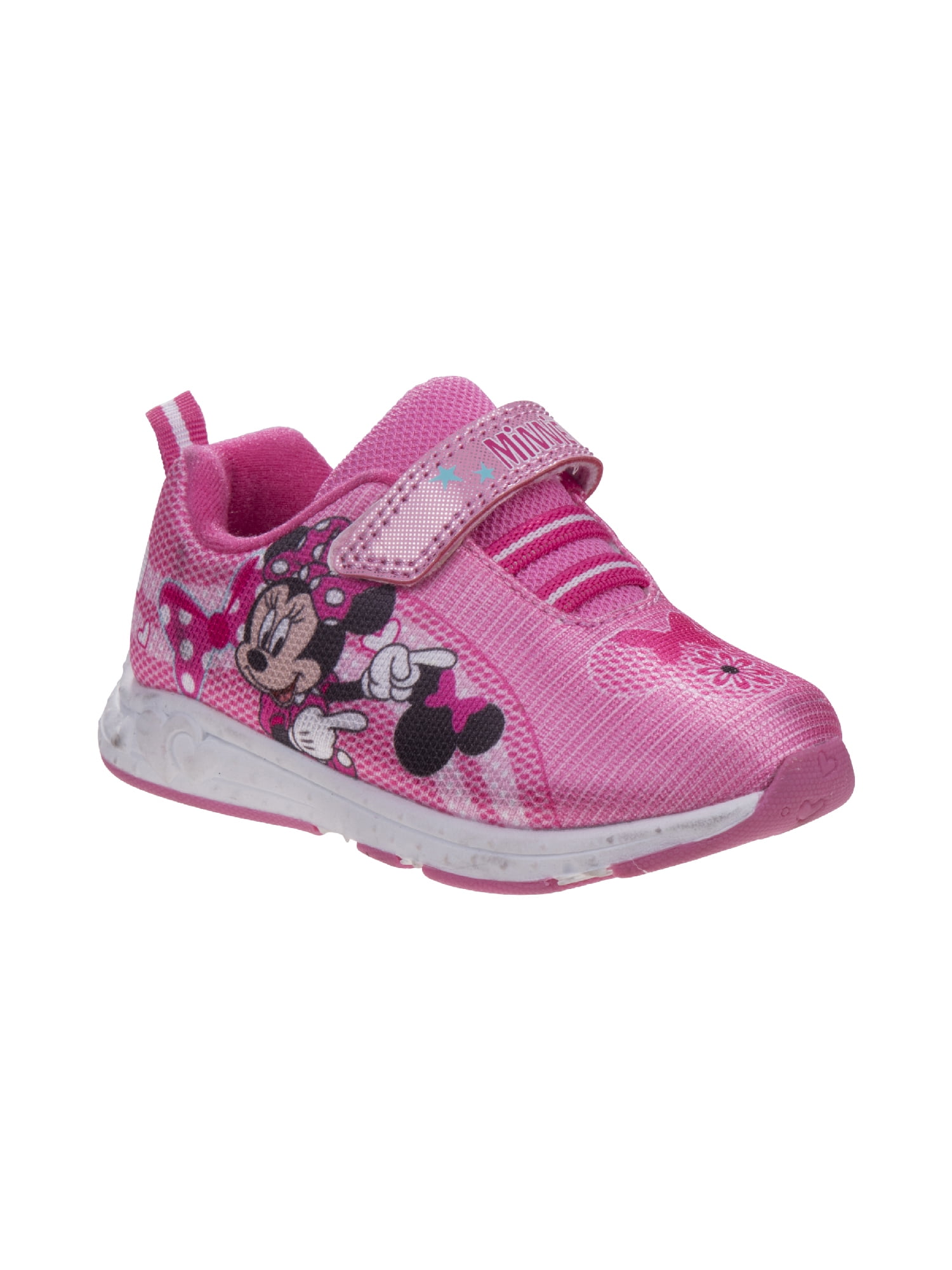 Disney Pink Minnie Mouse Hook And Loop Sneakers Little Girls - Walmart.com